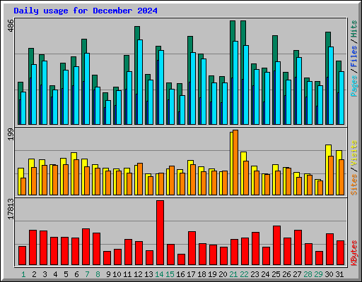 Daily usage for December 2024