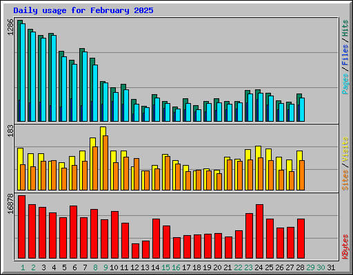 Daily usage for February 2025