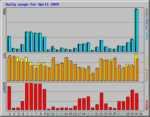 Daily usage for April 2025