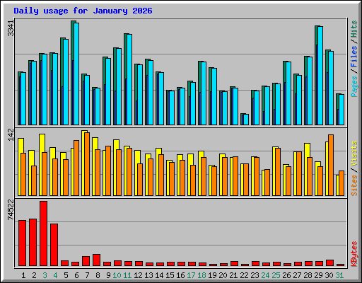 Daily usage for January 2026