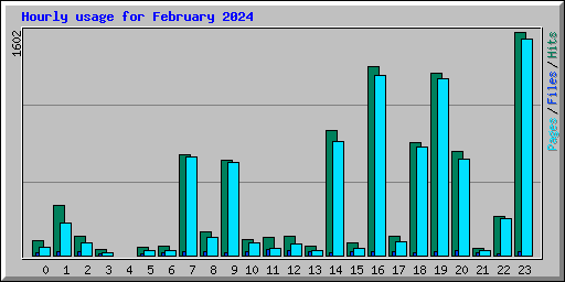 Hourly usage for February 2024