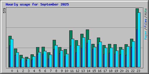 Hourly usage for September 2025